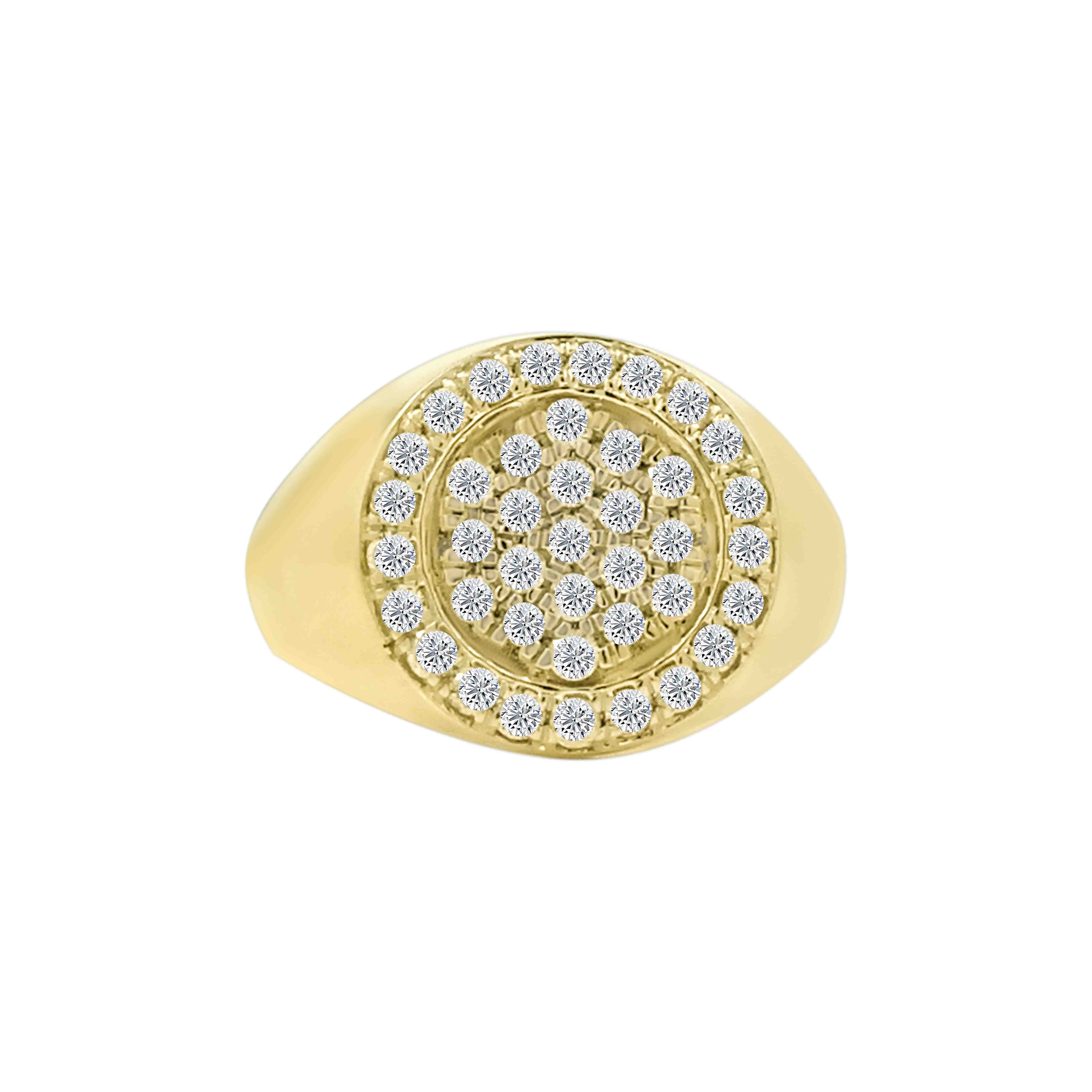 Diamond Pave Signet Man Ring GR70027A